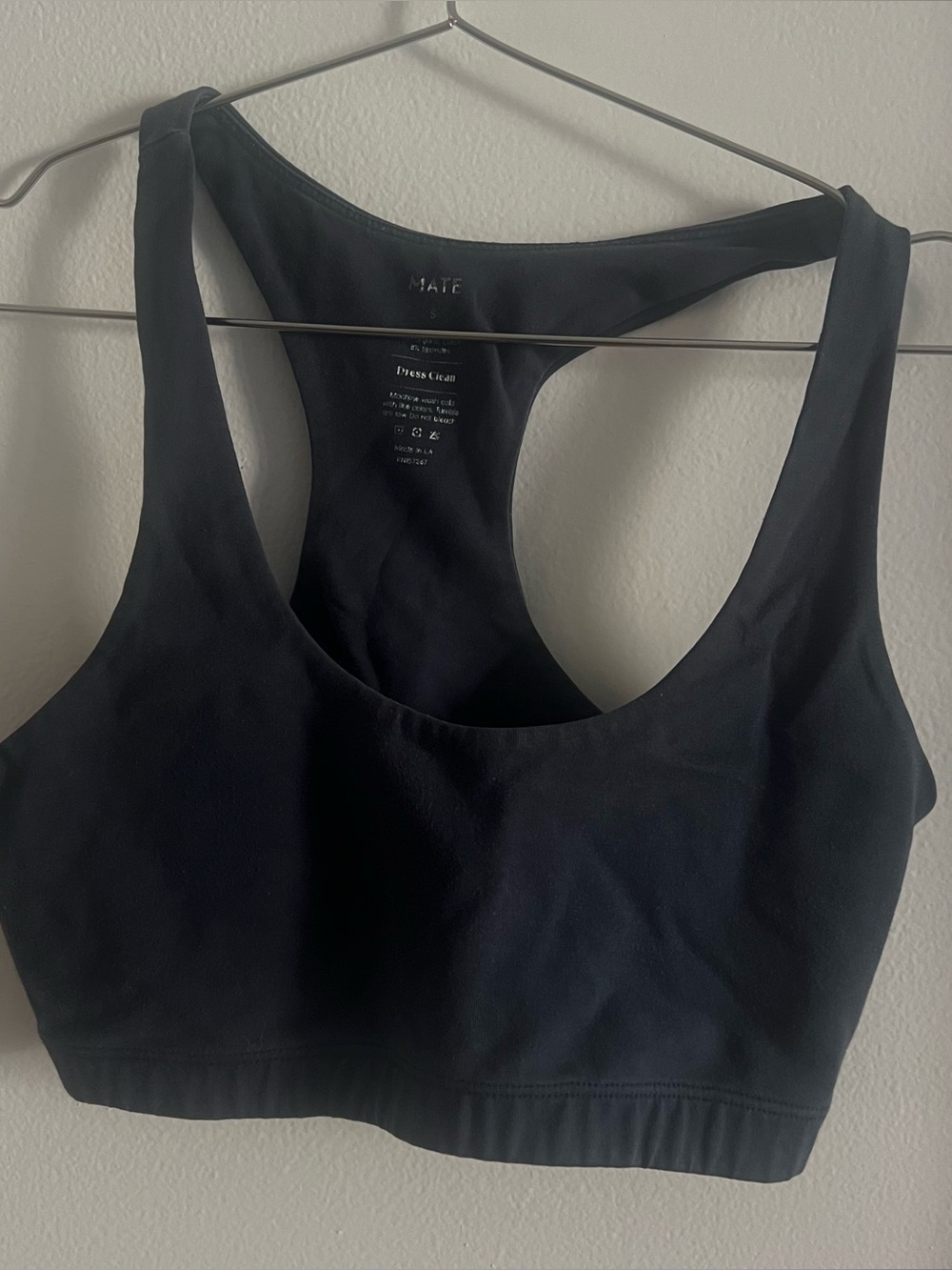 MATE the Label - Navy Organic Stretch Sports Bra
